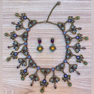 Heidi Daus Vintage Multicolor Necklace & Earrings Set